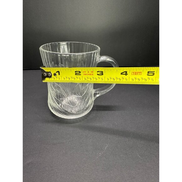 Vtg Arcoroc Coffee Tea Mugs Cups Glass Canterbury Crocus Floral - Set of 4 - Picture 9 of 9